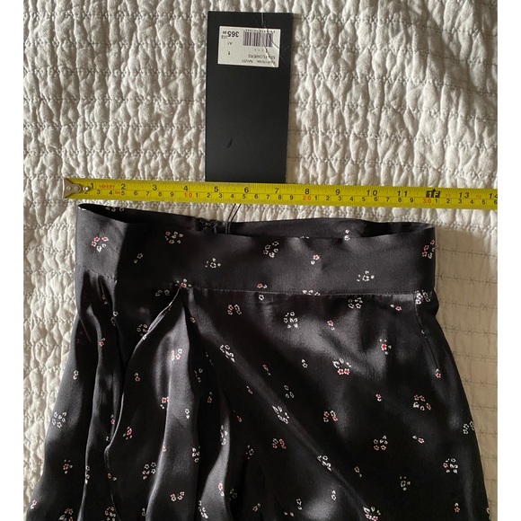 THE KOOPLES | Black floral 100% silk ruffle skirt - Picture 5 of 7